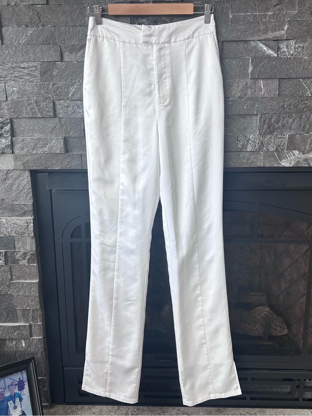 Lovers + Friends White High-Rise Tailored Trousers